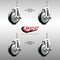 Service Caster 5 Inch 316SS Black Polyurethane Swivel 12mm Threaded Stem Caster Set Brake SS316TS20S514-PPUB-BLK-TLB-M1215-4 - alternate 1